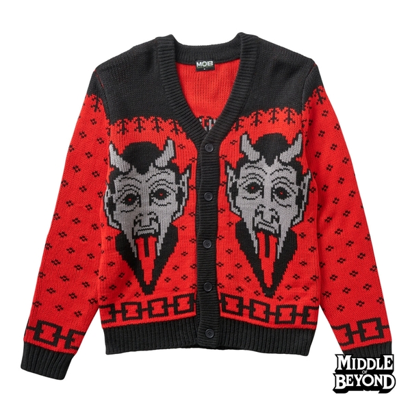 middle of beyond Sweaters - Middle of Beyond Krampus Holiday Cardigan